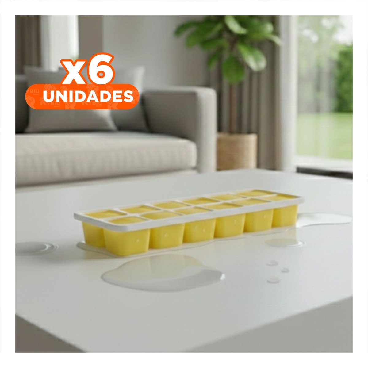 PACK6 CUBETERA MULTIUSO PARA COCINA FIESTA Y CONGELADOR AMARILLO YPAPEL REGALO - 1