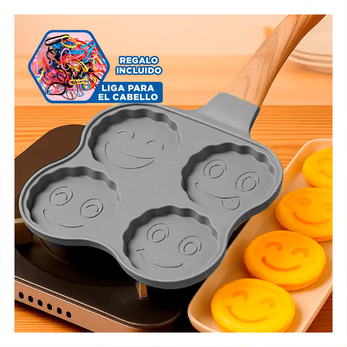 PLANCHA CREATIVA PARA PANQUEQUES POSTRES Y COCINA DIARIA BEIGE YLIGAS REGALO - 2