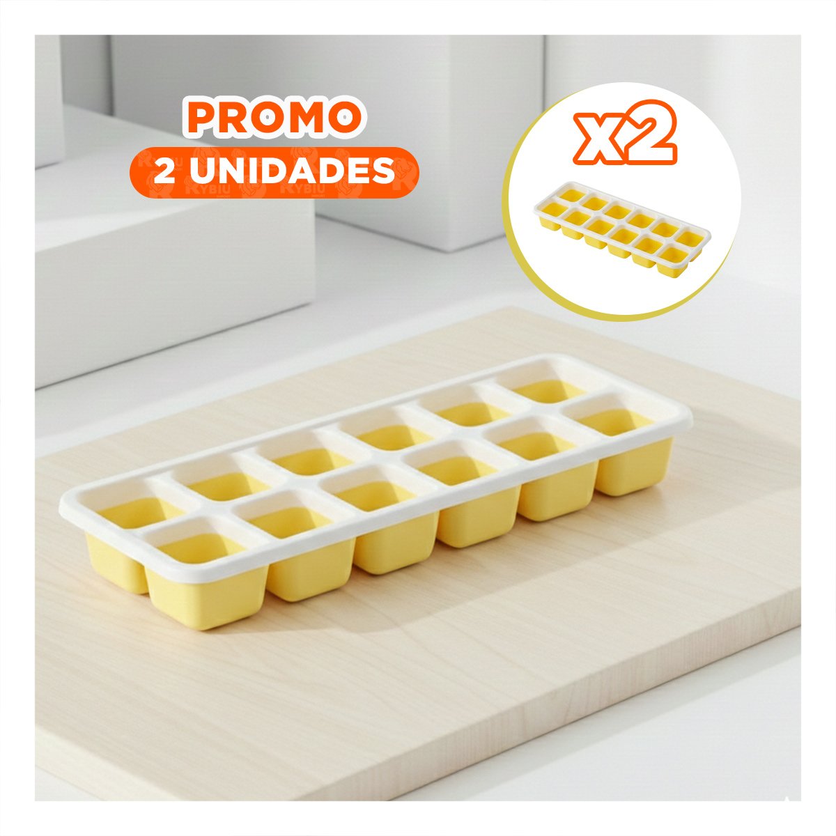 PACK2 HIELERA MULTIUSO PARA CUBOS UNIFORMES Y RAPIDOS AMARILLO - 1