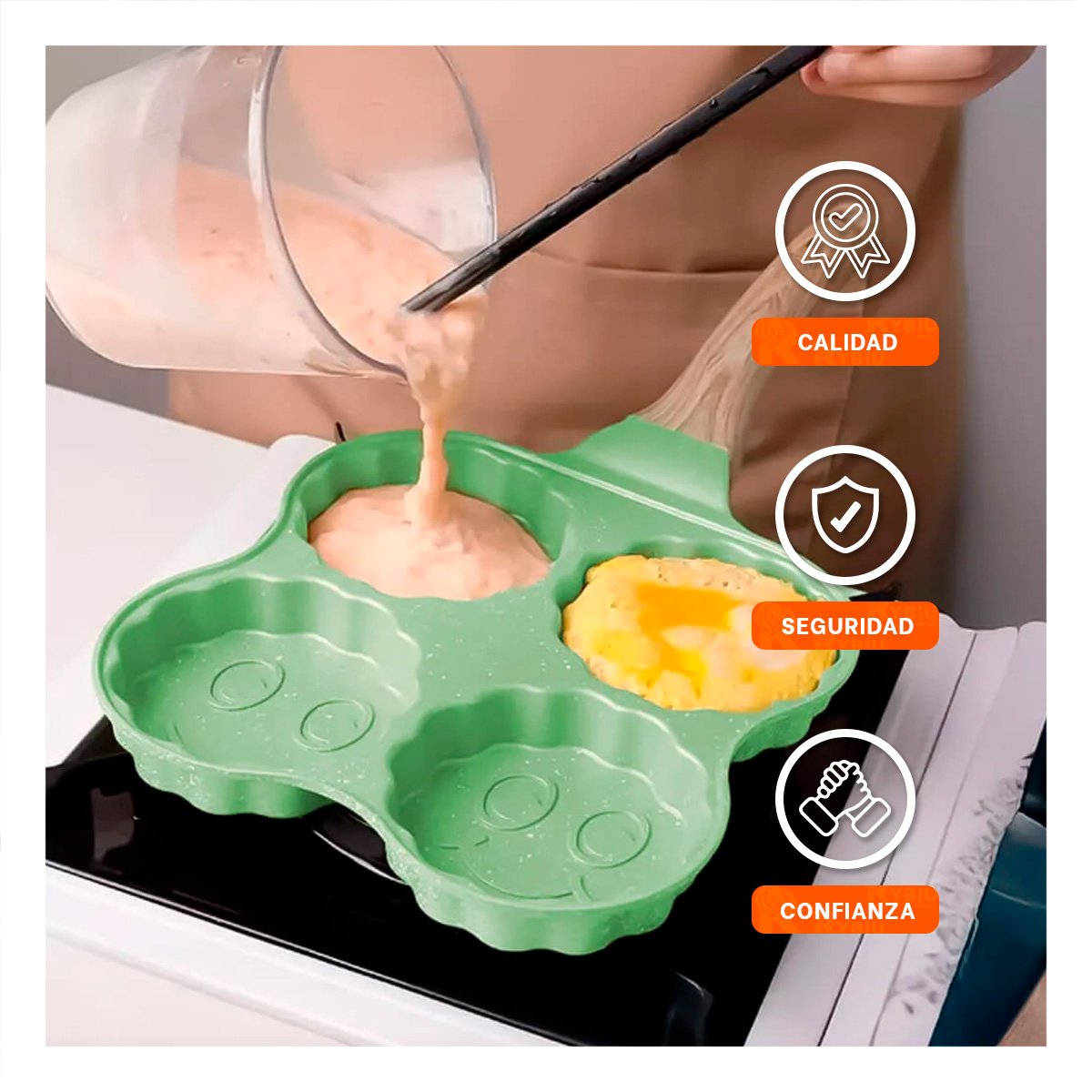 SARTEN COMPACTO PARA COCINA DIARIA Y POSTRES VERDE YPOST IT - 5