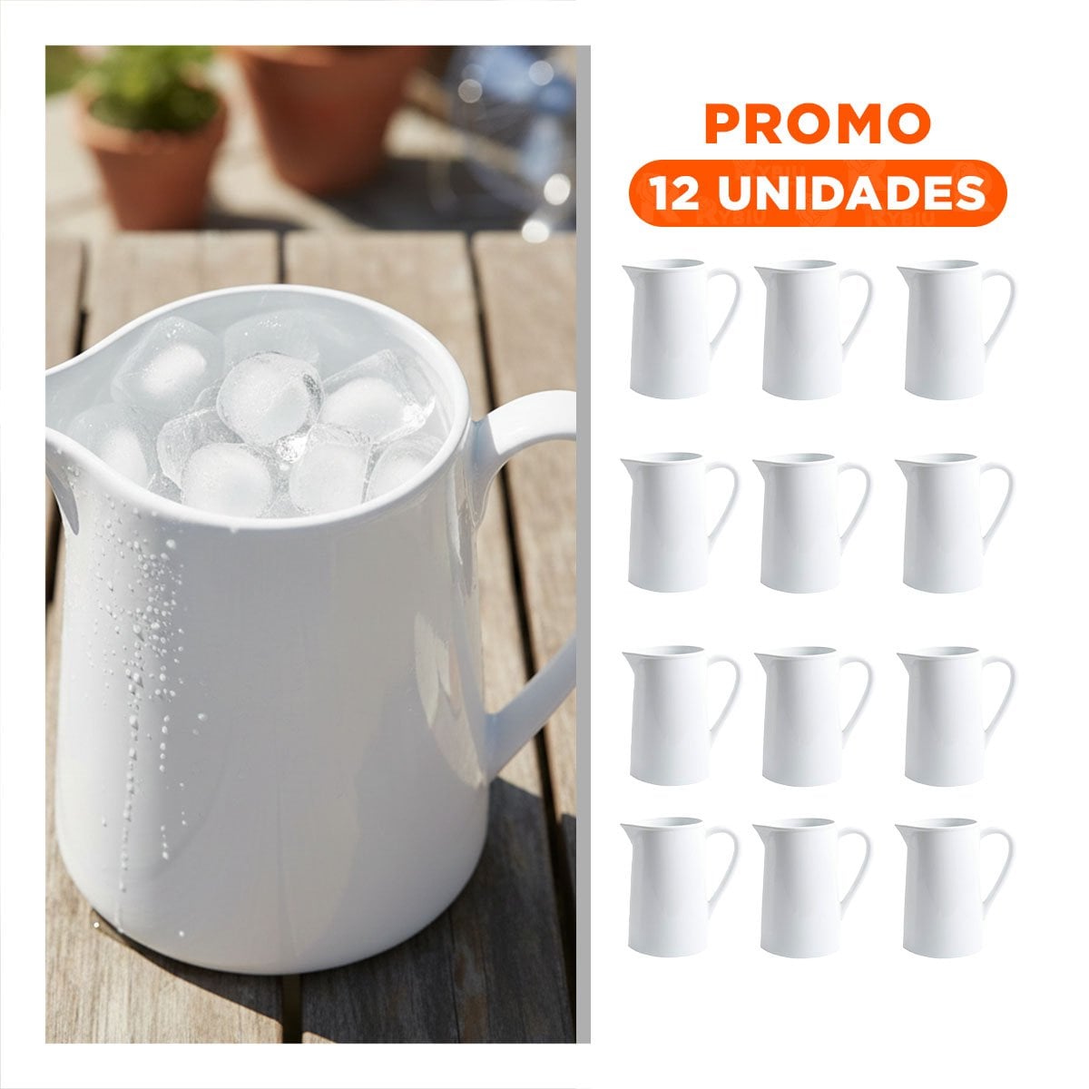 PACK12 PIEZA ELEGANTE DE CERAMICA BLANCO PARA SERVICIO EN EVENTOS EN CASA - 1