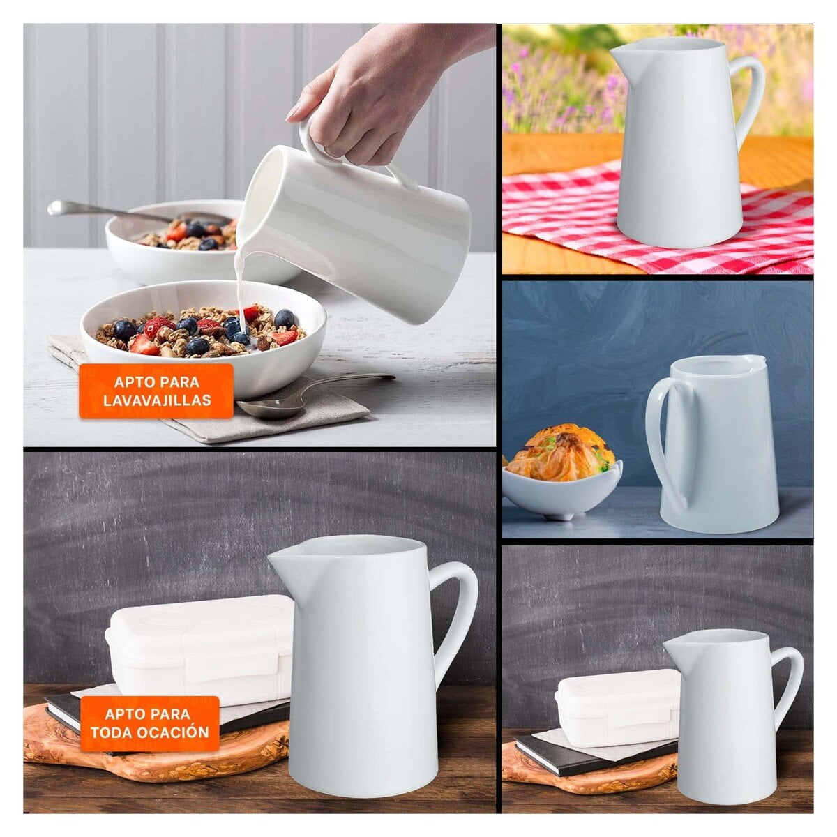 PACK12 PIEZA ELEGANTE DE CERAMICA BLANCO PARA SERVICIO EN EVENTOS EN CASA - 2