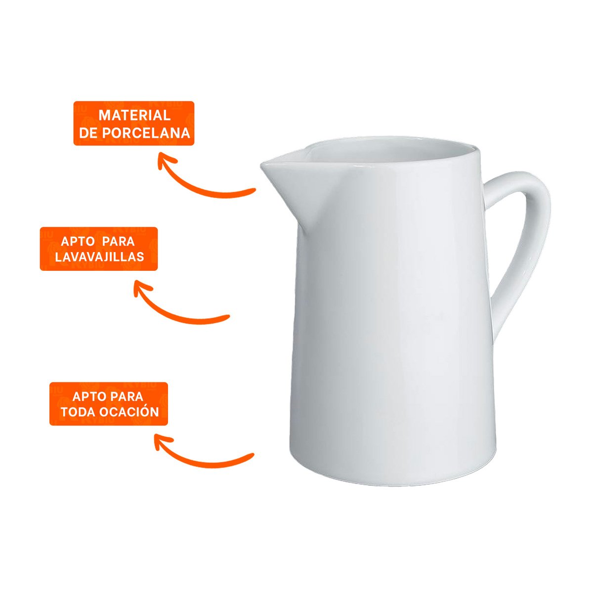 JARRO DE CERAMICA BLANCO PARA MESA PRINCIPAL Y COCINA FUNCIONAL YLIGAS REGALO - 5