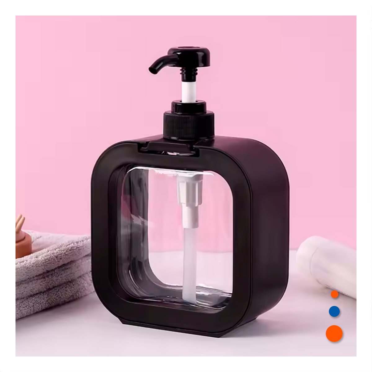 DOSIFICADOR DE JABON CUADRADO NEGRO PARA COCINA MODERNA DEL HOGAR - 5