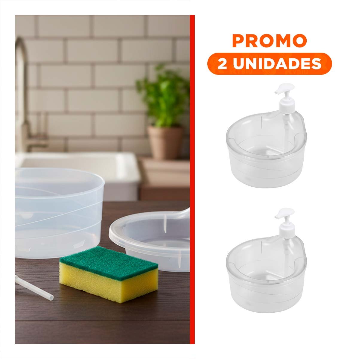 PACK2 SISTEMA RECARGABLE PARA JABON LAVAVAJILLA TRANSPARENTE YREGALO STICKER - 1