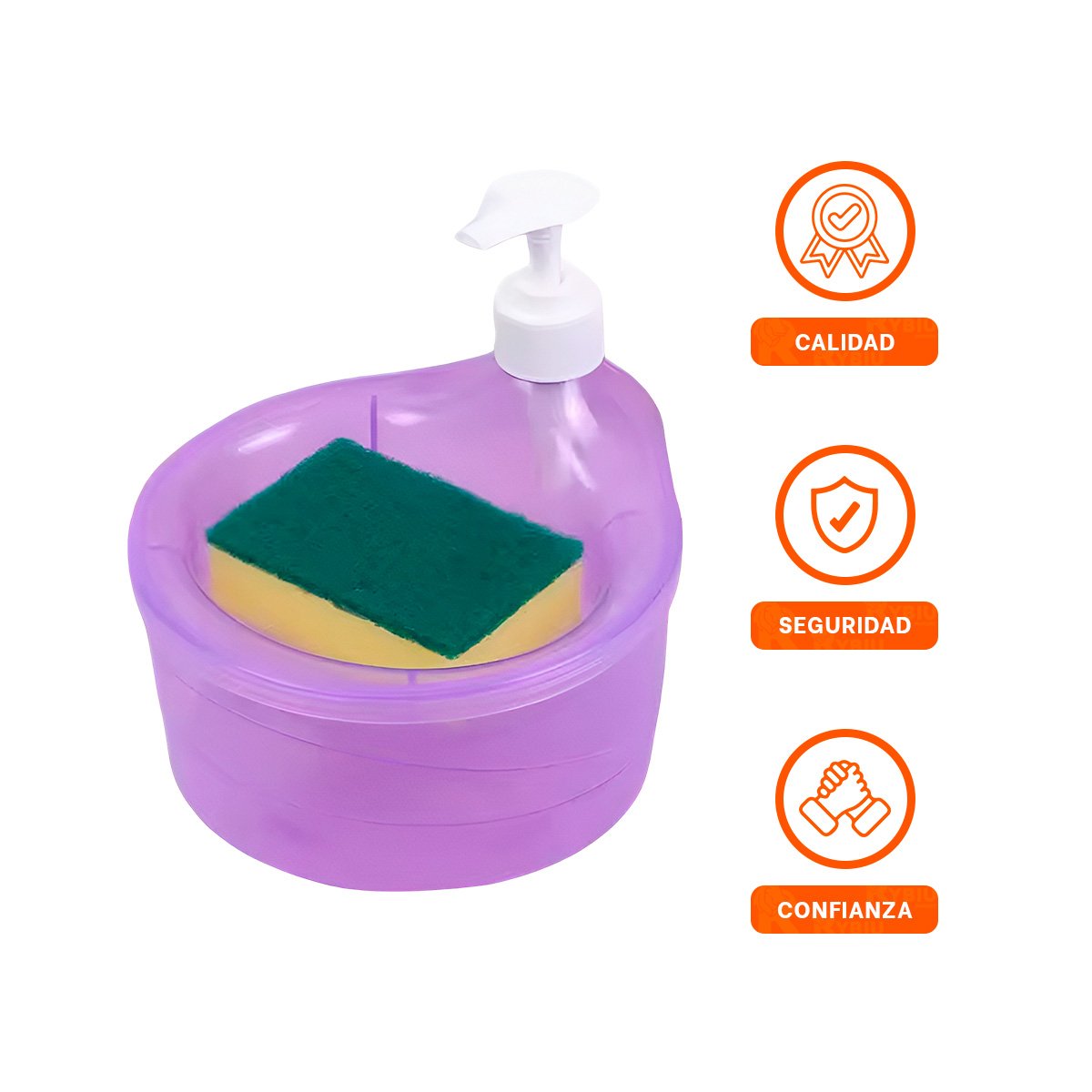 BOMBA DOSIFICADORA DE JABON LAVAVAJILLA CIRCULAR MORADO PARA COCINA PRACTICA YPOST IT - 5