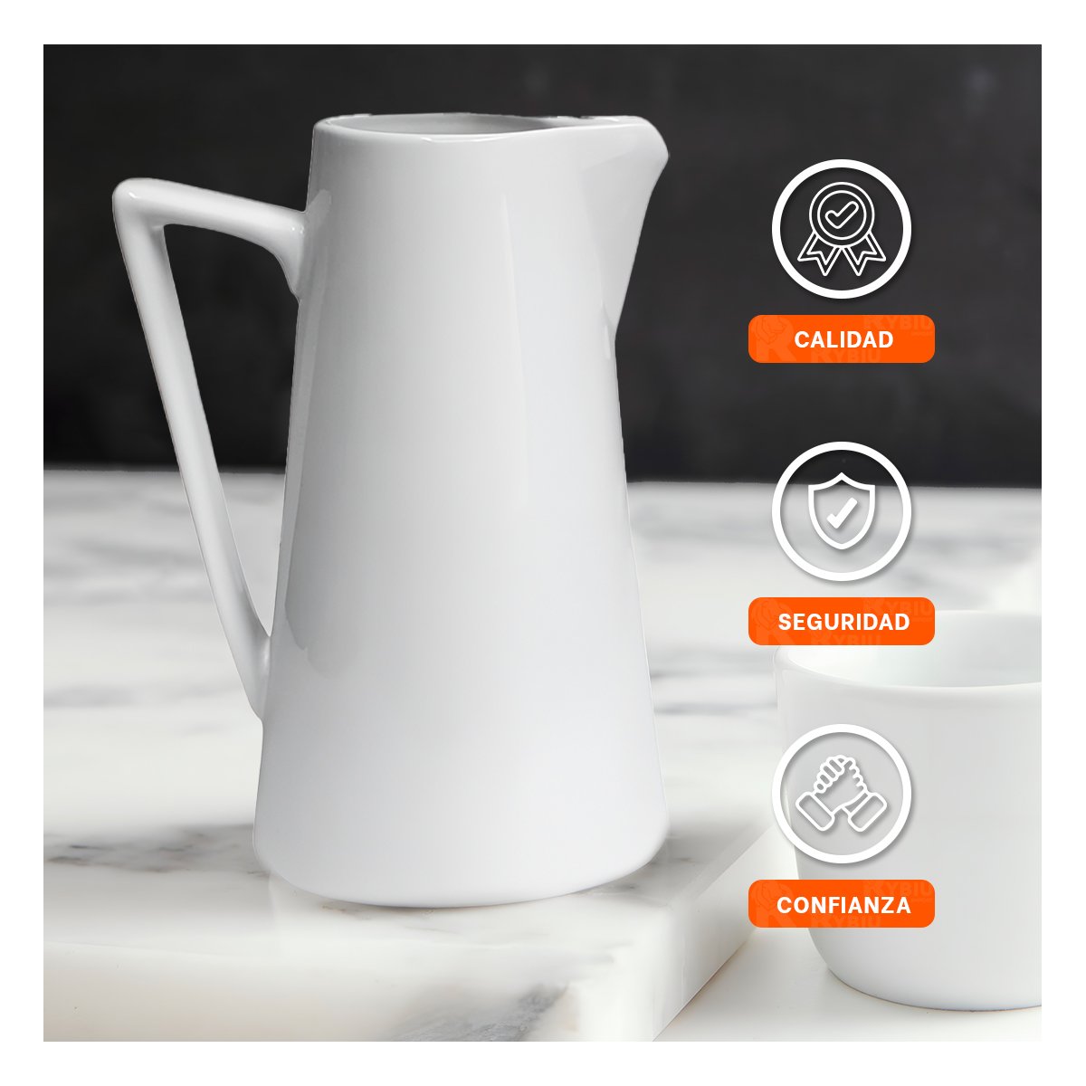 PIEZA DE CERAMICA BLANCO PARA SERVIR AGUA Y JUGOS EN COMEDOR YPOST IT - 5