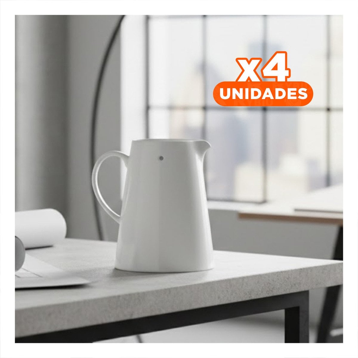 PACK4 RECIPIENTE DECORATIVO DE CERAMICA BLANCO PARA HOGAR Y COMEDOR YREGALO STICKER - 1