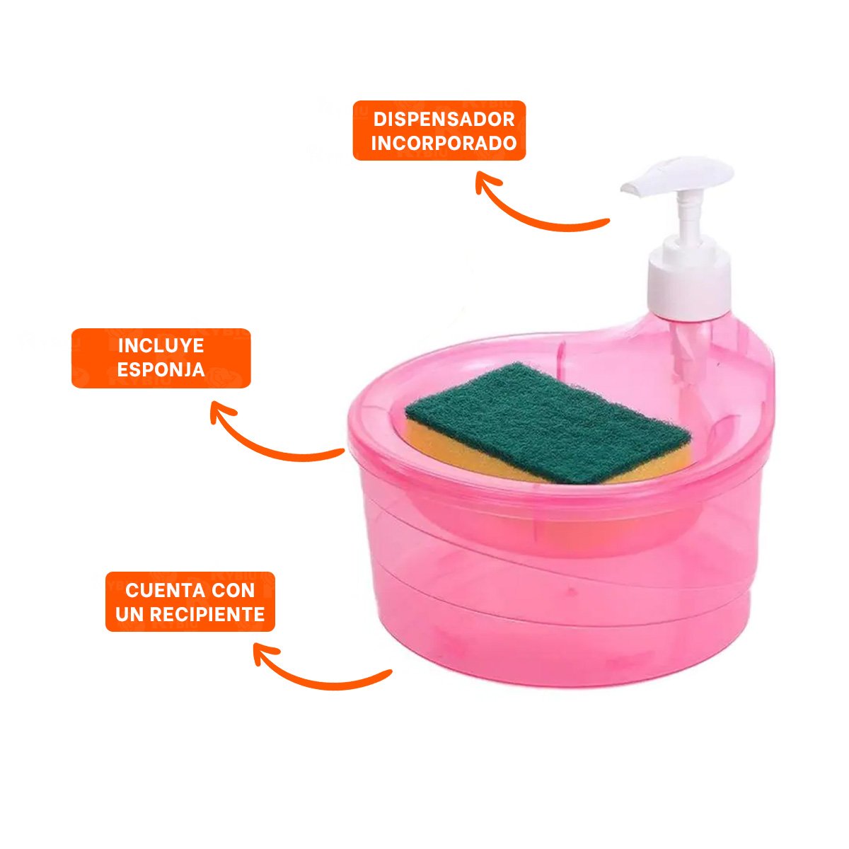 BOMBA DOSIFICADORA DE JABON LAVAVAJILLA CIRCULAR ROSADO PARA COCINA PRACTICA YPOST IT - 5
