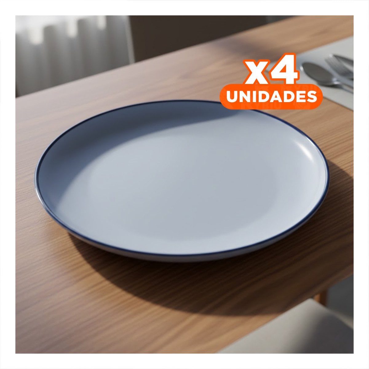 PACK4 ARTICULO DECORATIVO CIRCULAR CON BORDE AZUL PARA HOGAR MODERNO YREGALO STICKER - 1