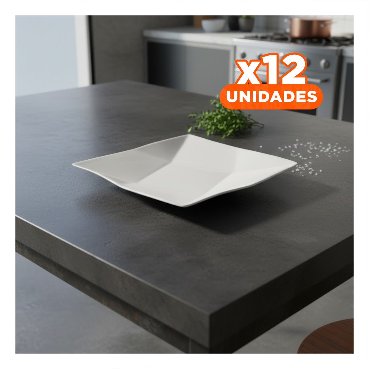 PACK12 ACCESORIO DE COCINA CUADRADO MODELO ORIGAMI BLANCO PARA MESA ORGANIZADA YREGALO STICKER - 1