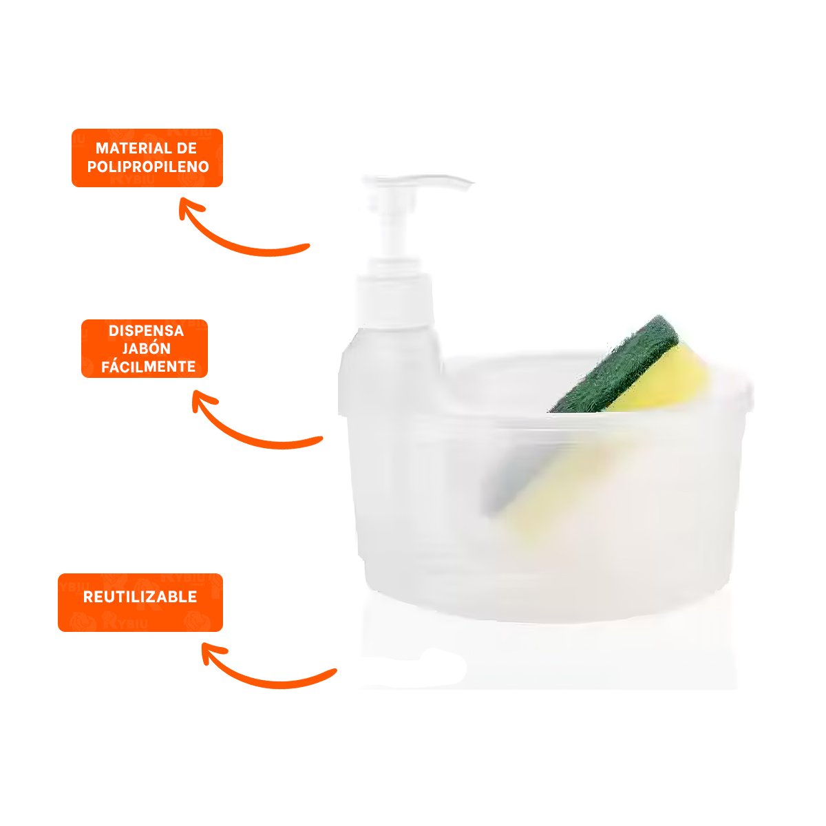 BOMBA DOSIFICADORA DE JABON LAVAVAJILLA CIRCULAR TRANSPARENTE PARA COCINA PRACTICA YPOST IT - 5