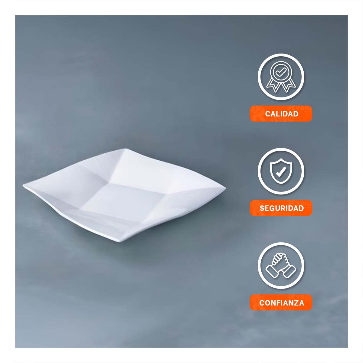 CHAROLA CUADRADA MODELO ORIGAMI BLANCO PARA USO DIARIO EN COCINA Y HOGAR YPOST IT - 5