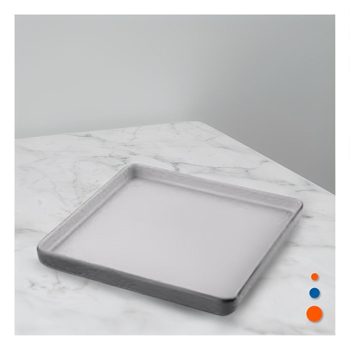 PACK4 BASE DECORATIVA PLOMO CUADRADA PARA SERVICIO EN MESA FAMILIAR YREGALO STICKER - 5
