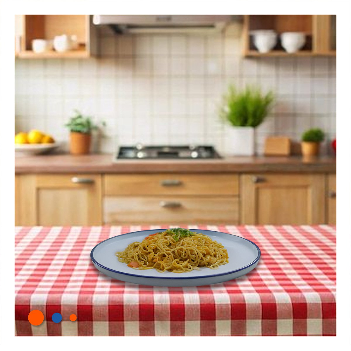 PACK2 PLATO DECORATIVO CIRCULAR CON BORDE AZUL PARA COMEDOR MODERNO EN CASA YPAPEL REGALO - 2