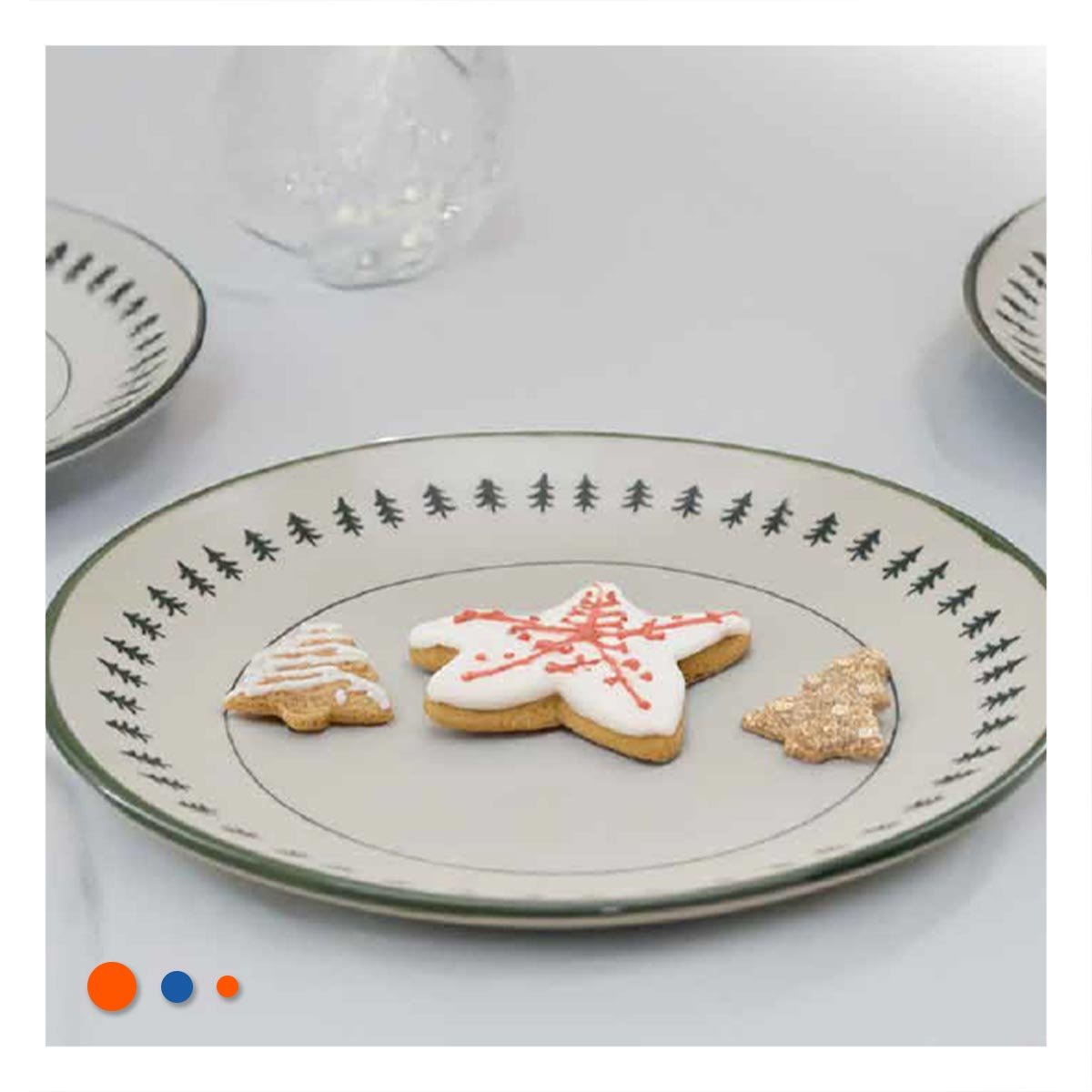 PACK6 CENTRO DECORATIVO CIRCULAR CON BORDE ARBOLITOS PARA HOGAR YREGALO STICKER - 3