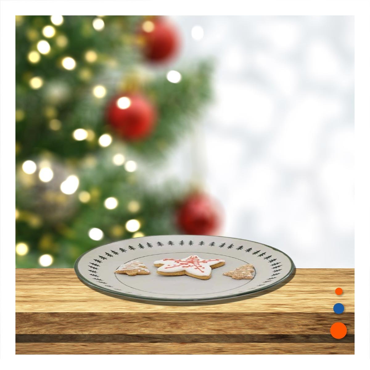 PACK6 CENTRO DECORATIVO CIRCULAR CON BORDE ARBOLITOS PARA HOGAR YREGALO STICKER - 5