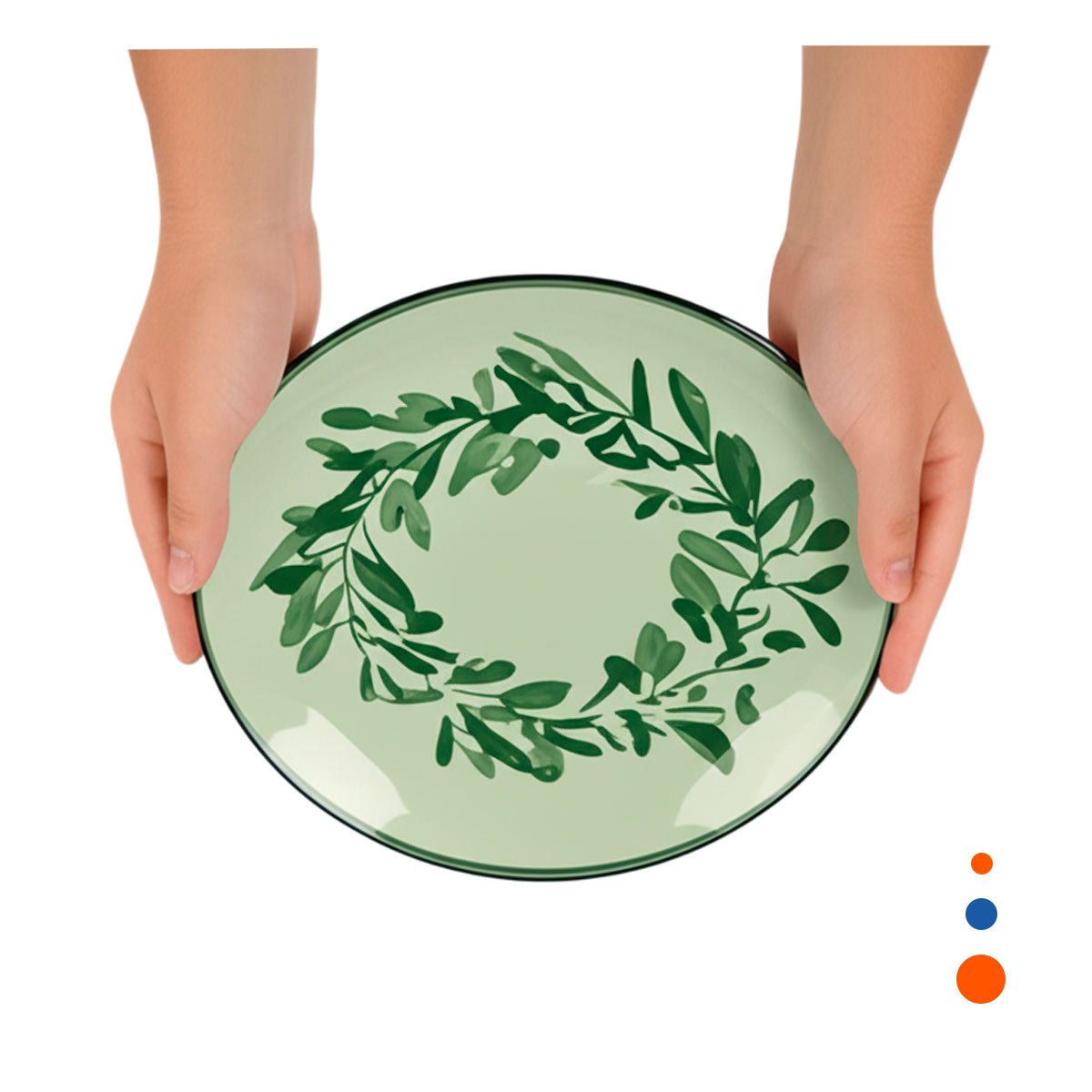 PACK12 RECIPIENTE DECORATIVO CIRCULAR CON CORONA DE HOJAS PARA HOGAR YREGALO STICKER - 2