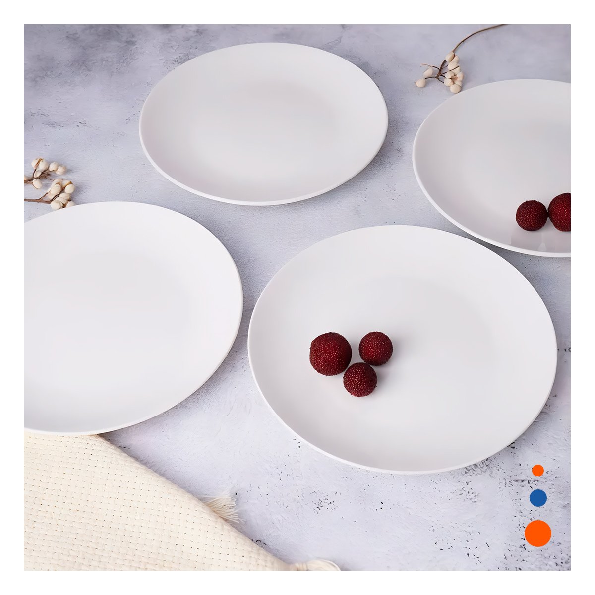 PACK6 ACCESORIOS DECORATIVOS BLANCO PARA SERVIR ALIMENTOS Y POSTRES YREGALO STICKER - 3