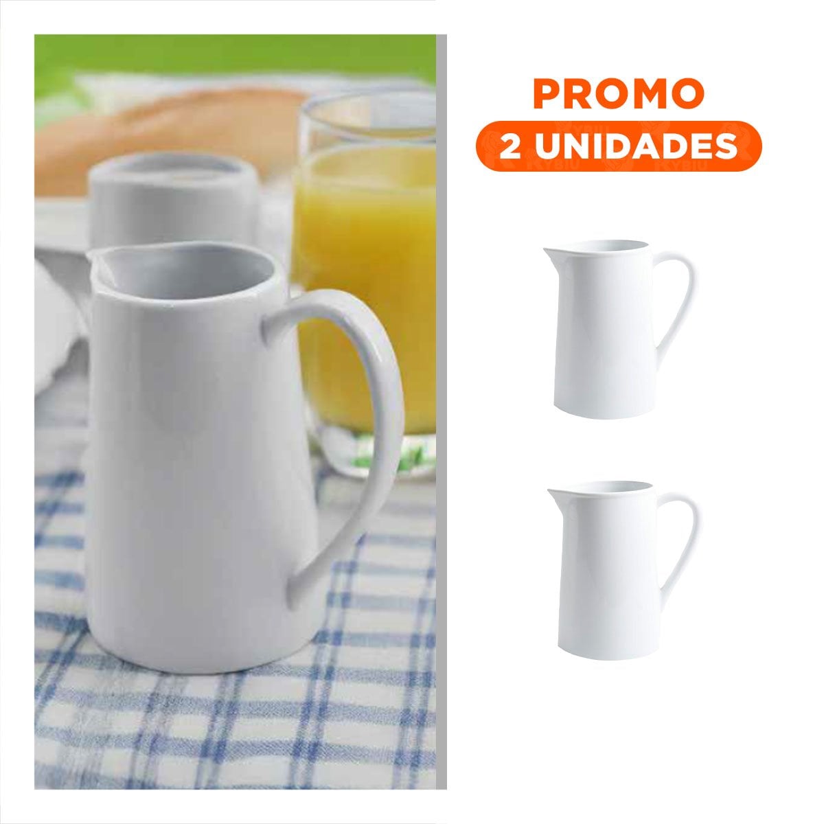 PACK2 COMPLEMENTO BLANCO DE CERAMICA PARA COMEDOR DIARIO Y SERVICIO YREGALO STICKER - 1
