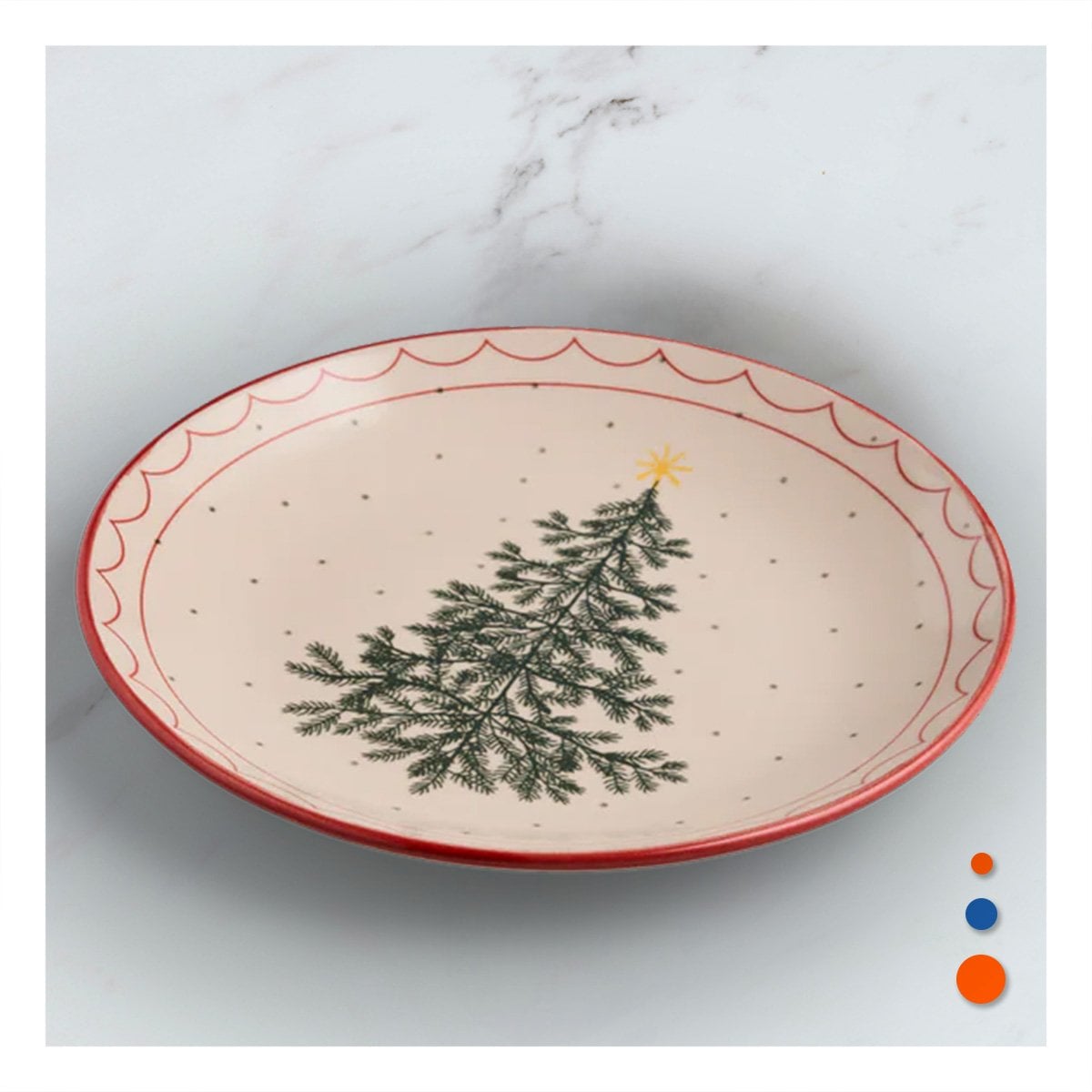 PACK6 UTENSILIO DECORATIVO CIRCULAR CON ESTILO ARBOL PARA MESA FESTIVA - 3