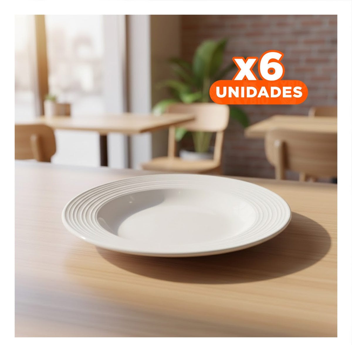 PACK6 ELEMENTO DECORATIVO CIRCULAR CON BORDE A RAYAS PARA COMEDOR EN CASA YPAPEL REGALO - 1