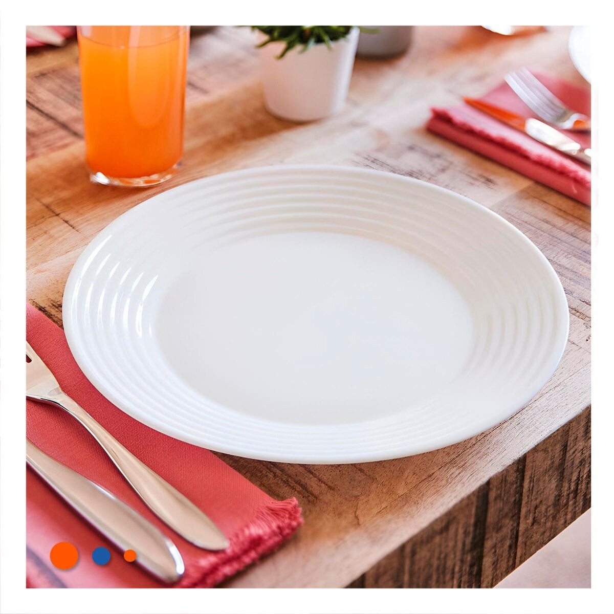 PACK6 ELEMENTO DECORATIVO CIRCULAR CON BORDE A RAYAS PARA COMEDOR EN CASA YPAPEL REGALO - 2