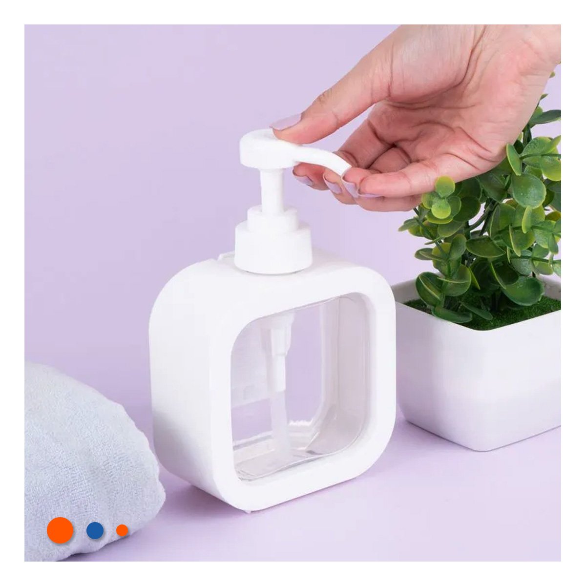 FRASCO DISPENSADOR DE JABON CUADRADO BLANCO PARA COCINA FUNCIONAL DEL HOGAR YLIGAS REGALO - 3