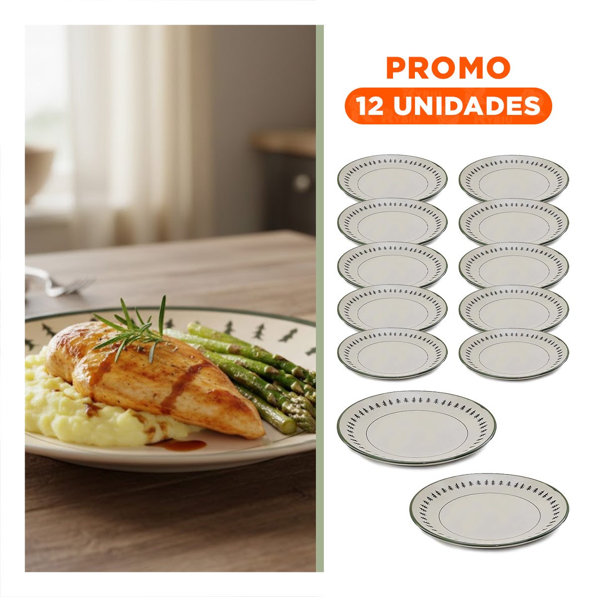 PACK12 SOPORTE DECORATIVO CIRCULAR CON BORDE ARBOLITOS PARA CASA - 1