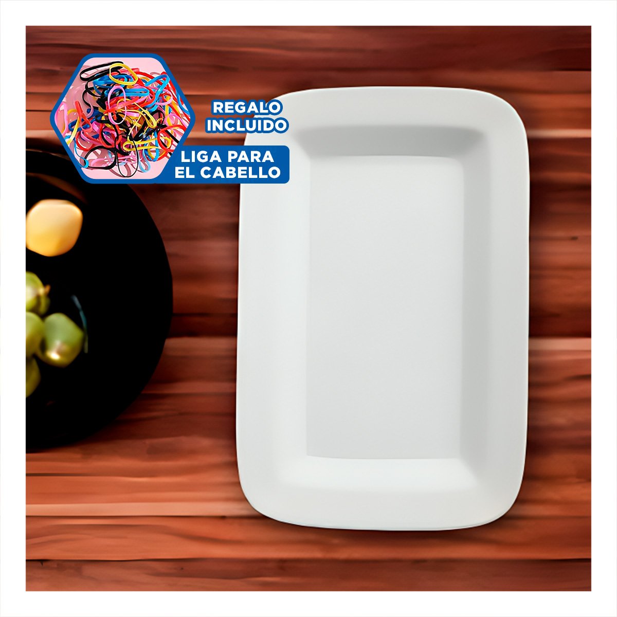 BASE RECTANGULAR CON BORDE CURVO BLANCO PARA DECORACION DE HOGAR YLIGAS REGALO - 2