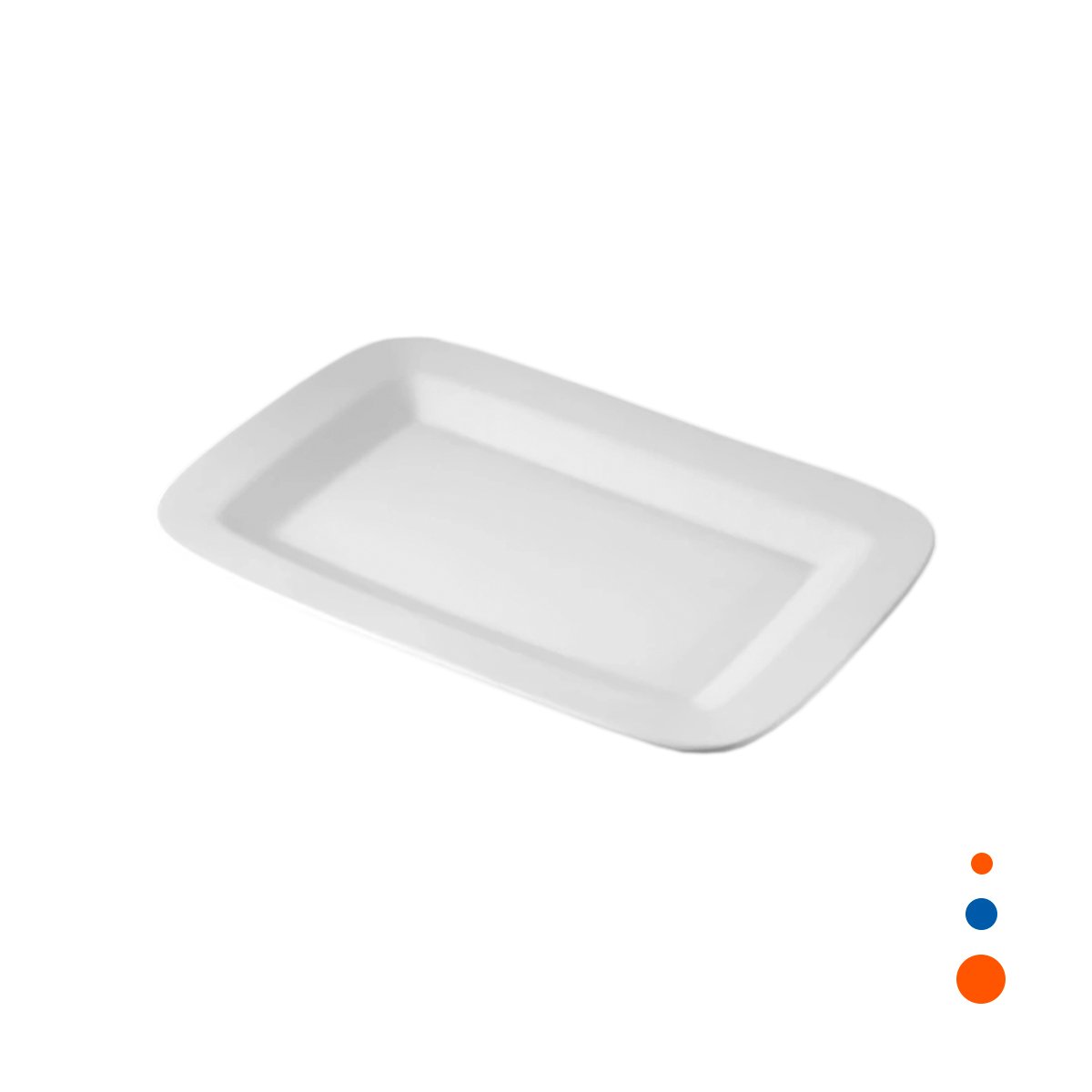 PACK6 ELEMENTO DE VAJILLA RECTANGULAR CON BORDE CURVO BLANCO YREGALO STICKER - 2