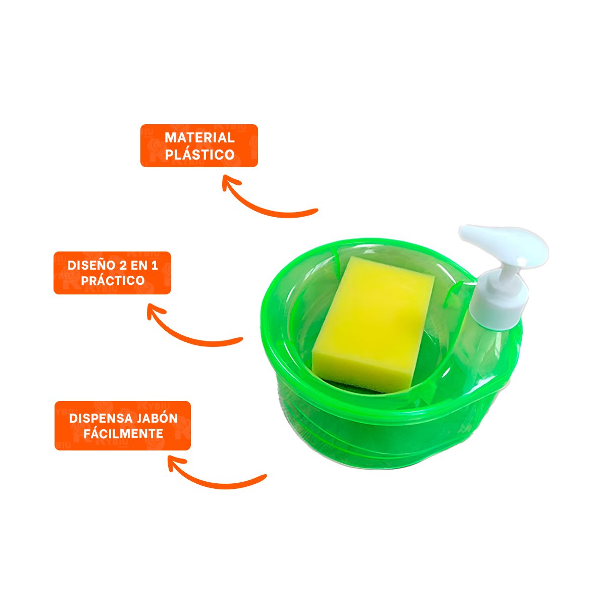 BOMBA DOSIFICADORA DE JABON LAVAVAJILLA CIRCULAR VERDE LIMON PARA COCINA PRACTICA YPOST IT - 5
