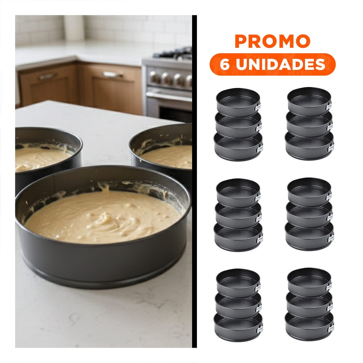 PACK6 VARIANTE DESMONTABLE DE REPOSTERIA PLATEADO 3 MOLDES CIRCULARES YREGALO STICKER - 1