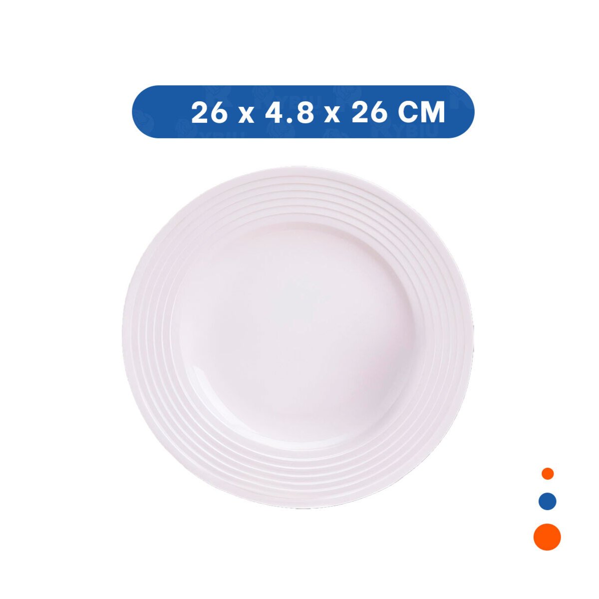 FUENTE CIRCULAR CON BORDE A RAYAS PARA SERVICIO ELEGANTE EN COMEDOR YPAPEL REGALO - 4