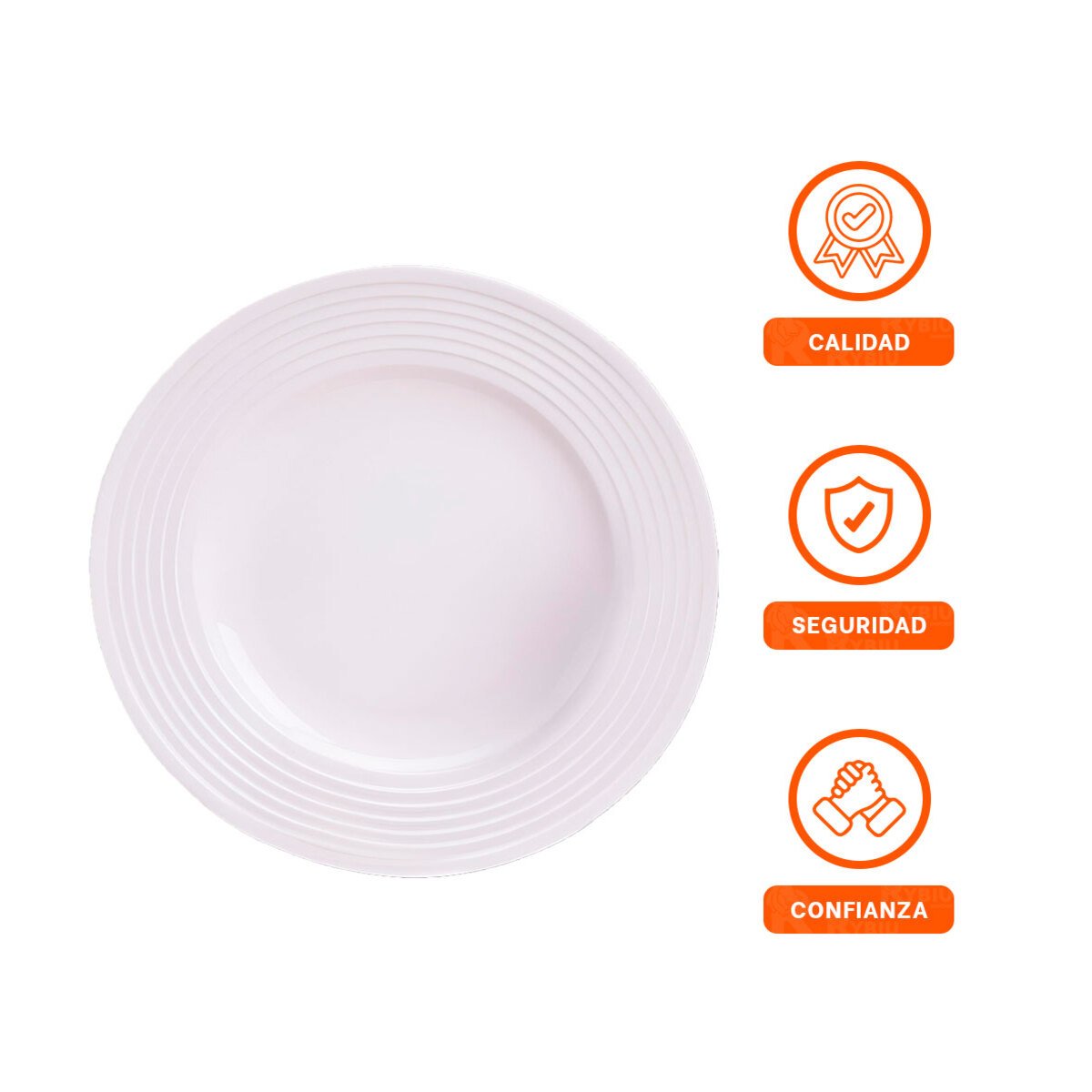 FUENTE CIRCULAR CON BORDE A RAYAS PARA SERVICIO ELEGANTE EN COMEDOR YPAPEL REGALO - 5