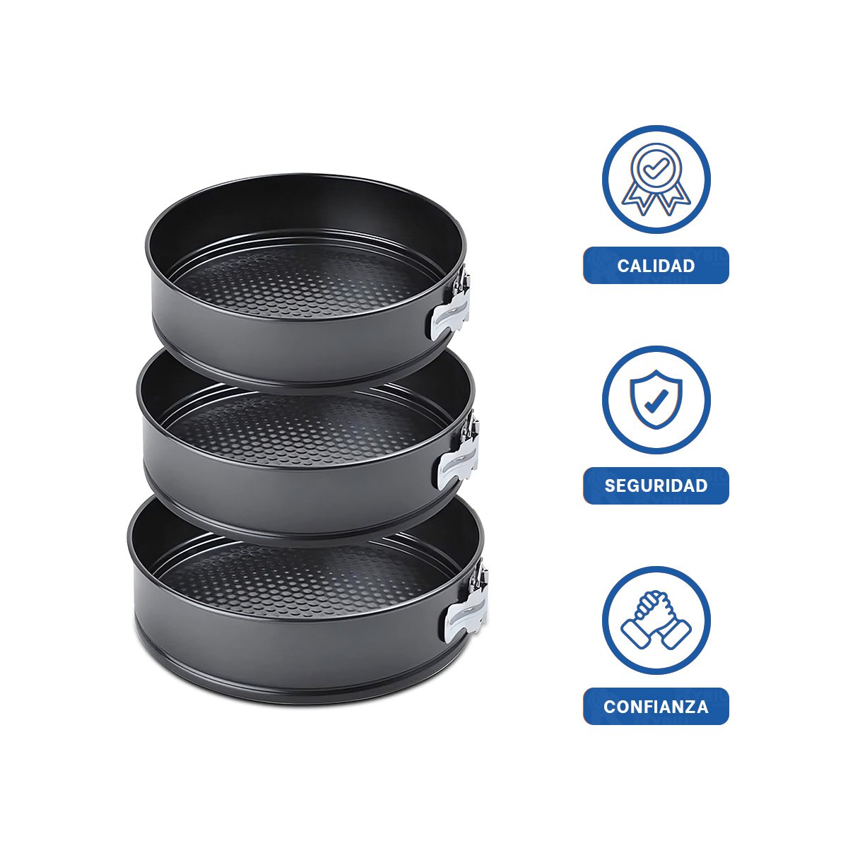 PIEZAS DESMONTABLES DE REPOSTERIA PLATEADO PACK 3 MOLDES CIRCULARES YLIGAS REGALO - 5