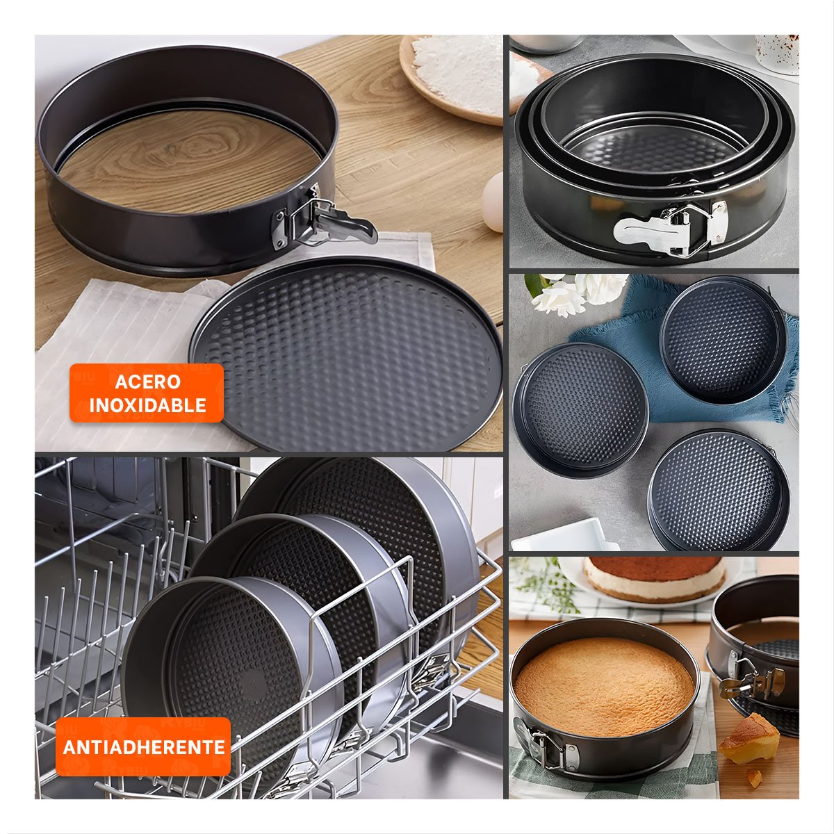 PACK2 OPCION DESMONTABLE DE COCINA PLATEADO 3 MOLDES CIRCULARES YPAPEL REGALO - 3