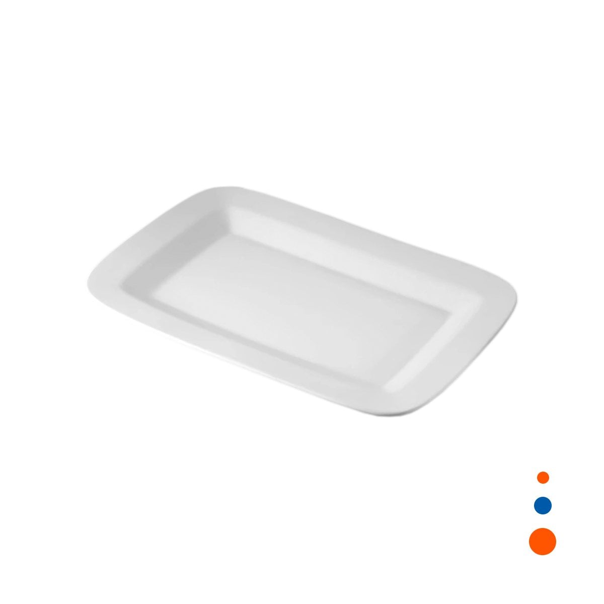 PLATO RECTANGULAR CON BORDE CURVO BLANCO PARA PRESENTACION EN MESA YREGALO STICKER - 1
