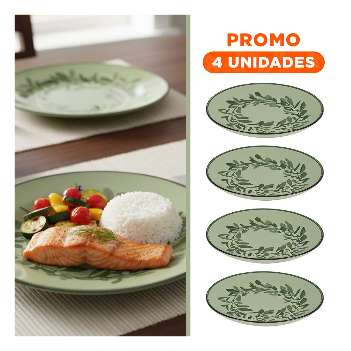 PACK4 ACCESORIO DECORATIVO CIRCULAR CON CORONA DE HOJAS PARA NAVIDAD - 1