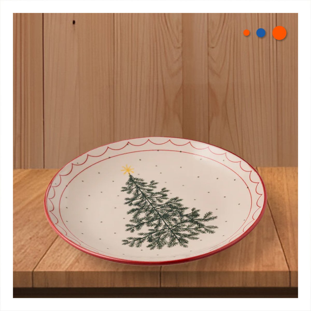 PACK12 CHAROLA DECORATIVA CIRCULAR CON ESTILO ARBOL PARA NAVIDAD YPAPEL REGALO - 2