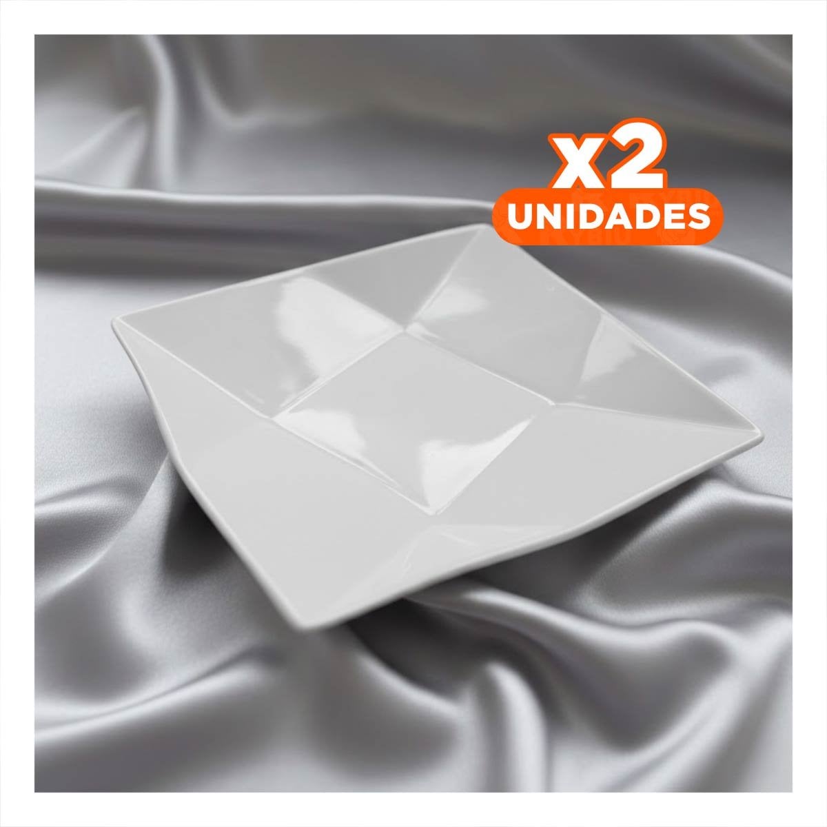 PACK2 CERAMICA CUADRADA MODELO ORIGAMI BLANCO PARA DECORACION MODERNA EN CASA YPAPEL REGALO - 1