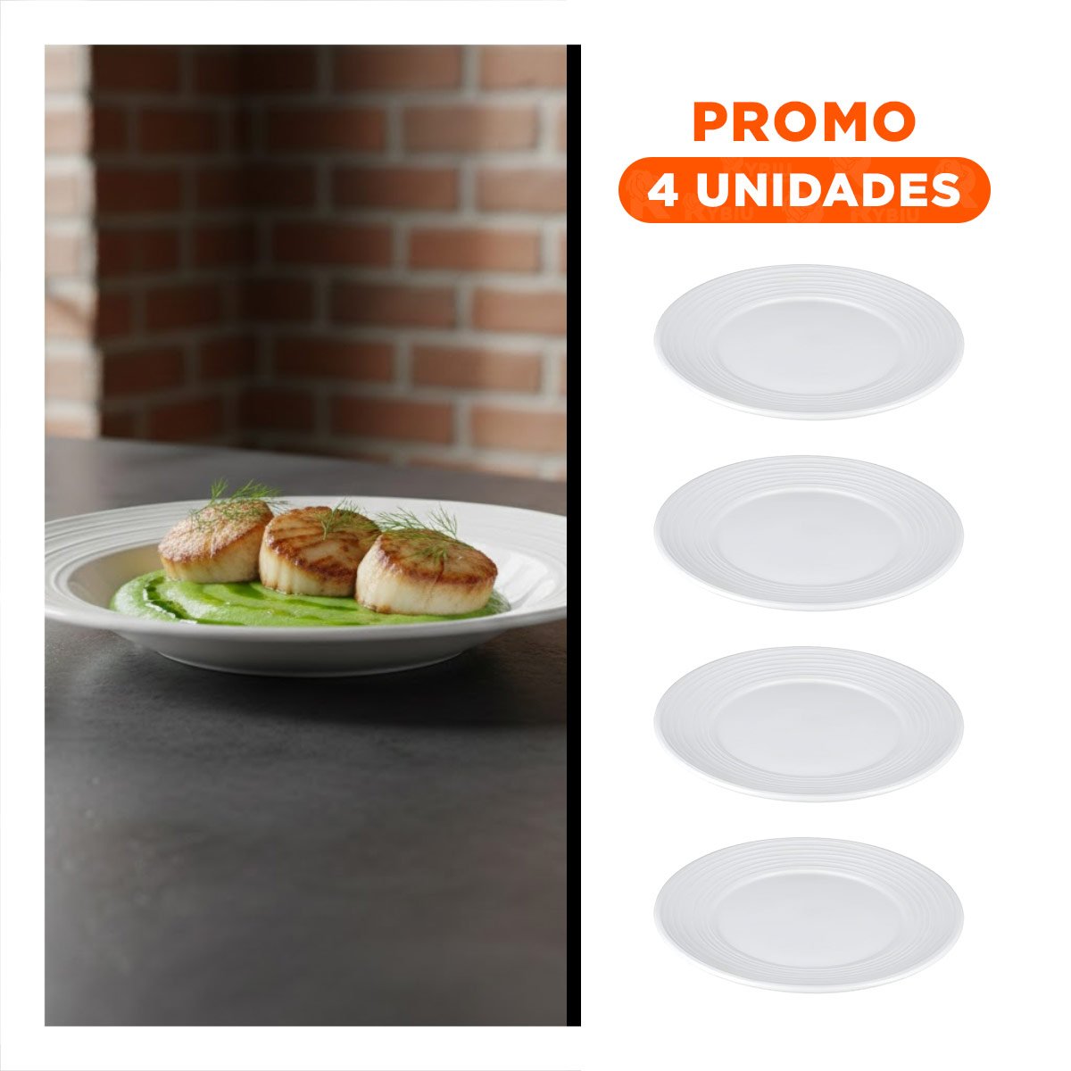 PACK4 ACCESORIO DECORATIVO CIRCULAR CON BORDE A RAYAS PARA MESA EN CASA - 1