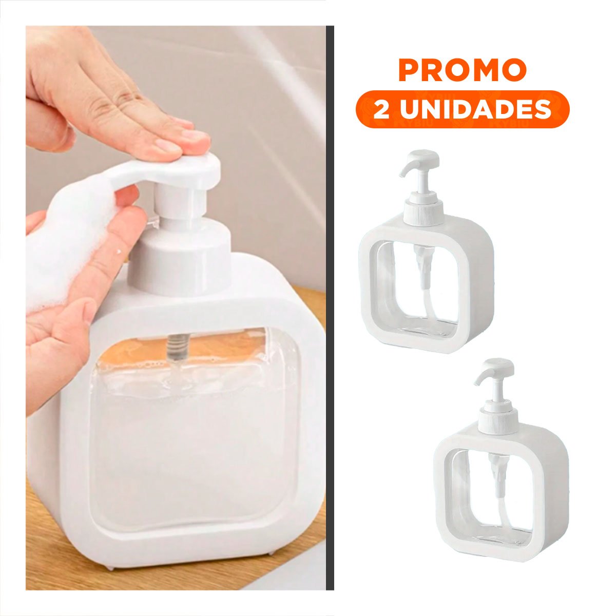 PACK2 SISTEMA RECARGABLE PARA JABON CUADRADO BLANCO EN COCINA YREGALO STICKER - 1