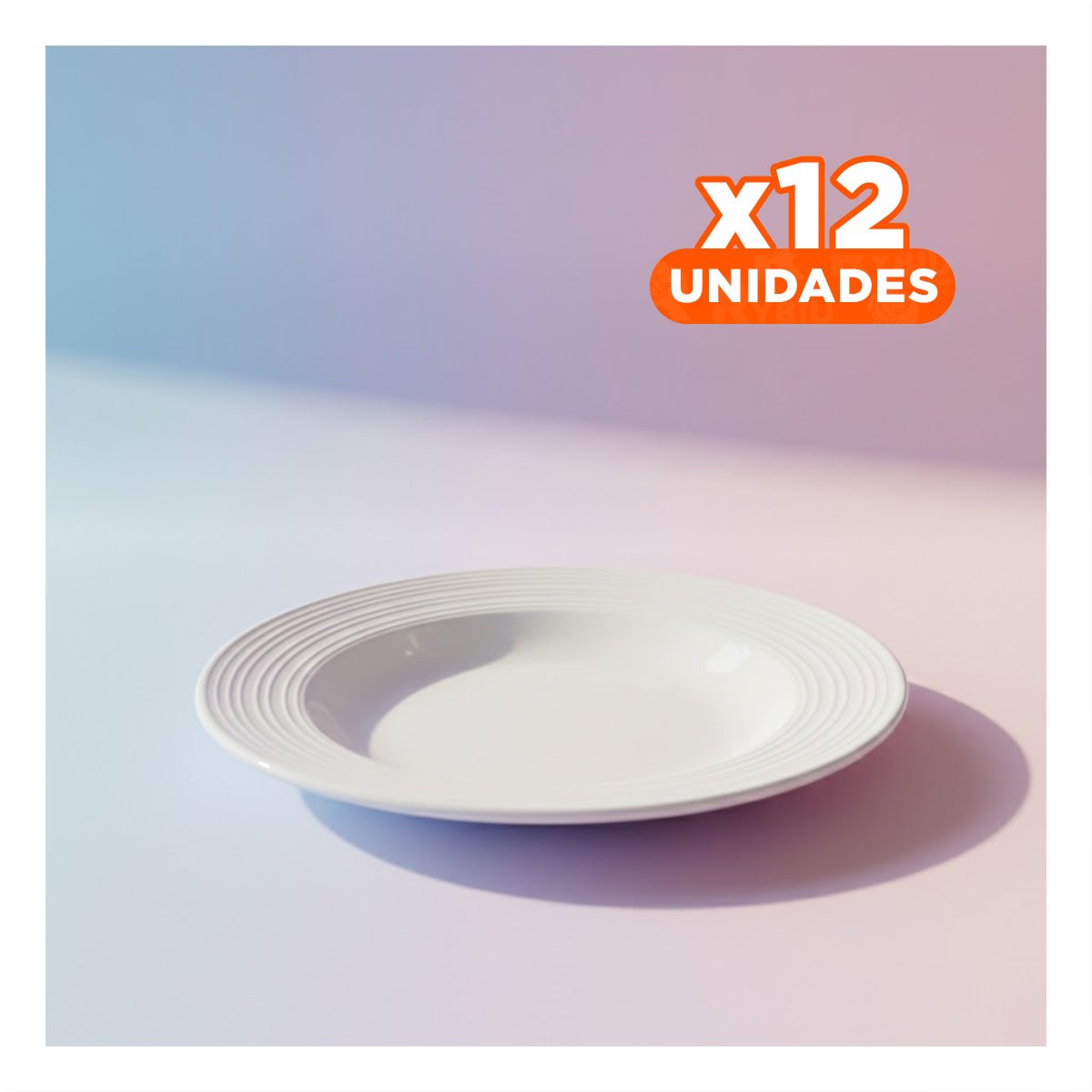 PACK12 RECIPIENTE DECORATIVO CIRCULAR CON BORDE A RAYAS PARA MESA EN HOGAR YREGALO STICKER - 1