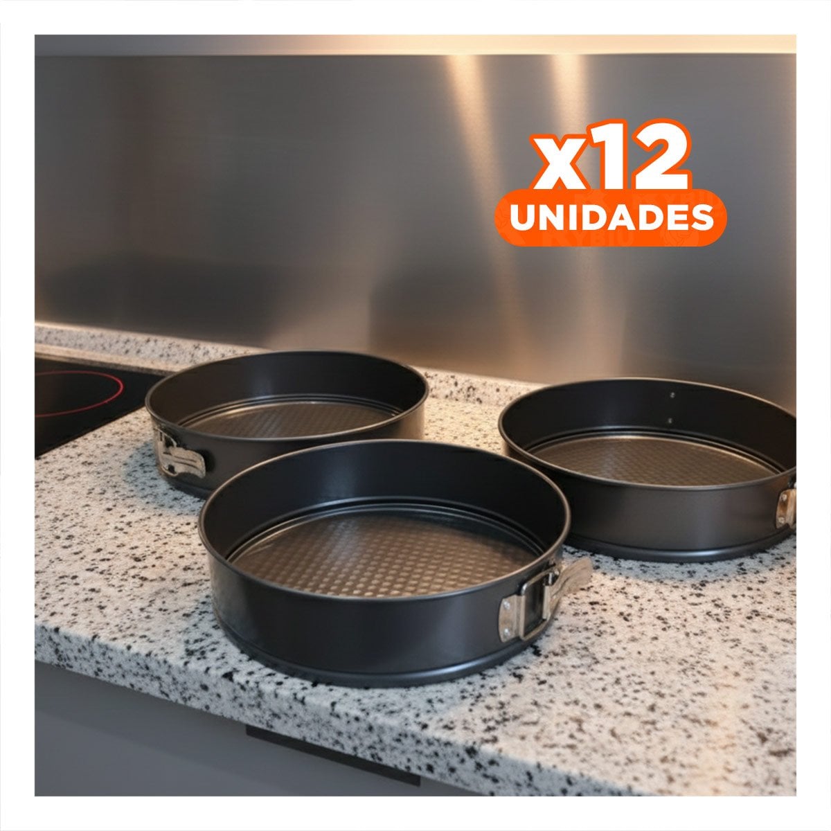 PACK12 DISEÑO FUNCIONAL DESMONTABLE PLATEADO 3 MOLDES CIRCULARES YPAPEL REGALO - 1