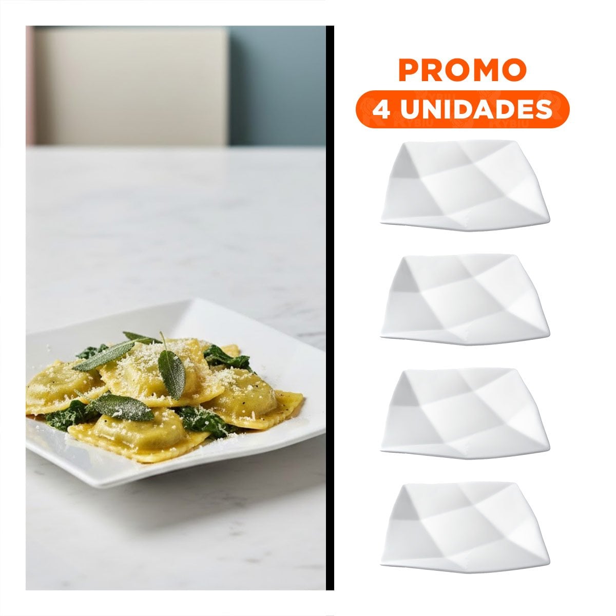 PACK4 ACCESORIO DECORATIVO CUADRADO MODELO ORIGAMI PARA MESA EN CASA - 1