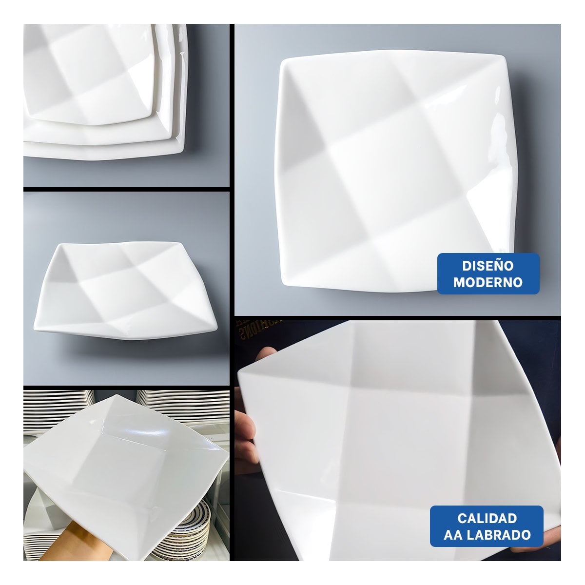FUENTE CUADRADA MODELO ORIGAMI PARA SERVICIO ELEGANTE EN COMEDOR YPAPEL REGALO - 3