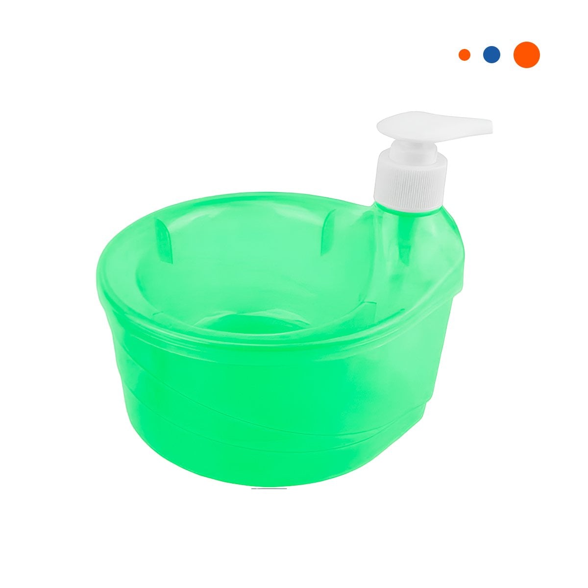 CONTENEDOR DE JABON LAVAVAJILLA CIRCULAR VERDE LIMON PARA LAVADERO DE COCINA YREGALO STICKER - 1
