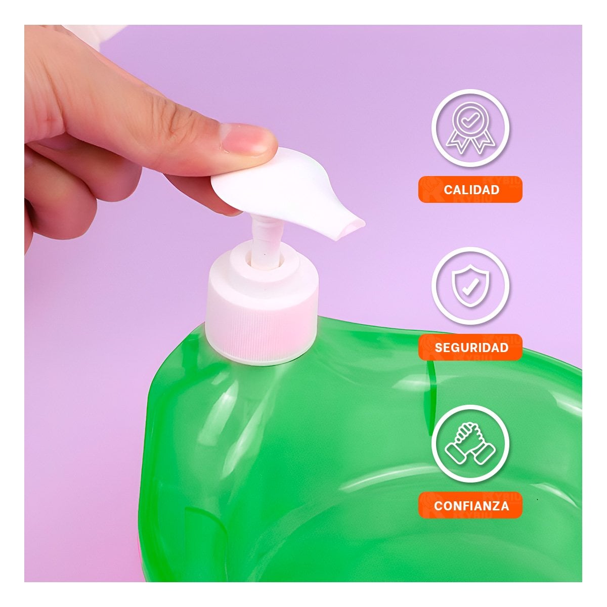 CONTENEDOR DE JABON LAVAVAJILLA CIRCULAR VERDE LIMON PARA LAVADERO DE COCINA YREGALO STICKER - 5