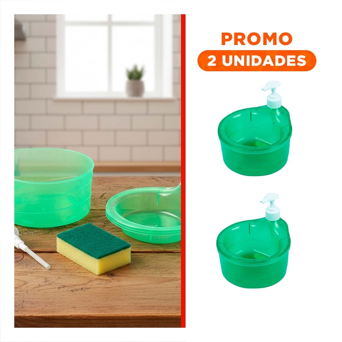 PACK2 SISTEMA RECARGABLE PARA JABON LAVAVAJILLA CIRCULAR VERDE LIMON YREGALO STICKER - 1